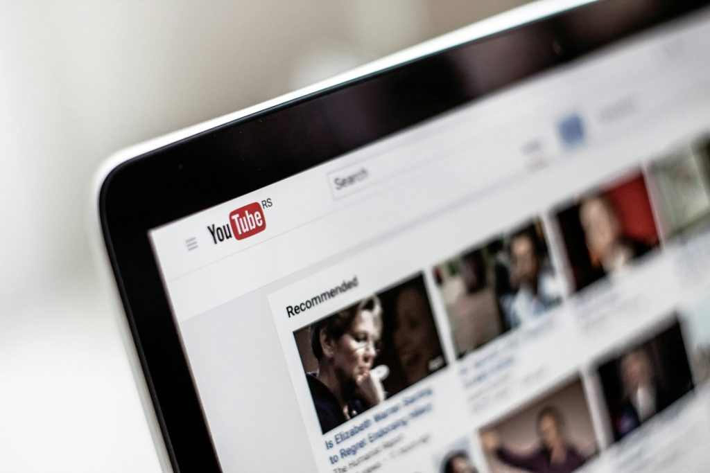 YouTube app open on a tablet screen